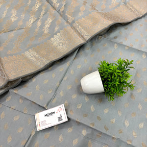 Grey Sunehri Pankh Satin Silk Banarasi Suit