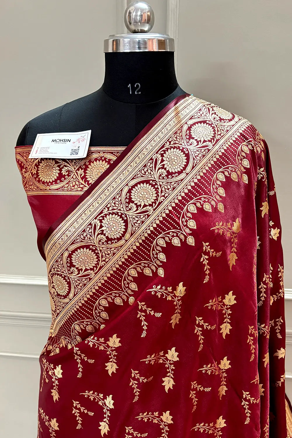 Maroon Floranza Katan Silk Banarasi Saree