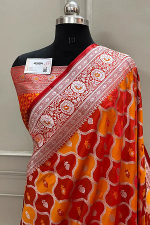 Maroon Ghulam Buti Katan Silk Banarasi Saree