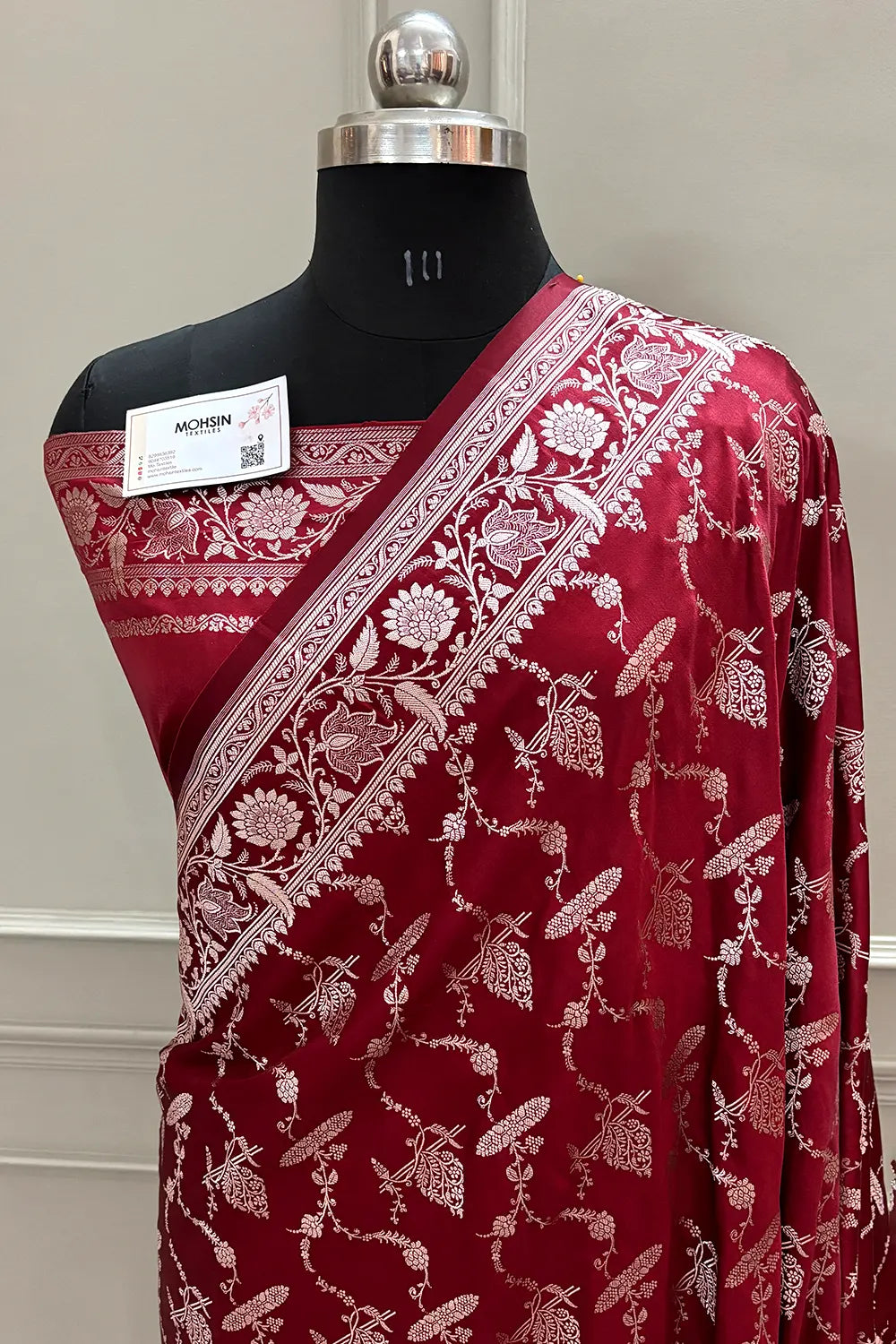Maroon Masakali Katan Silk Banarasi Saree