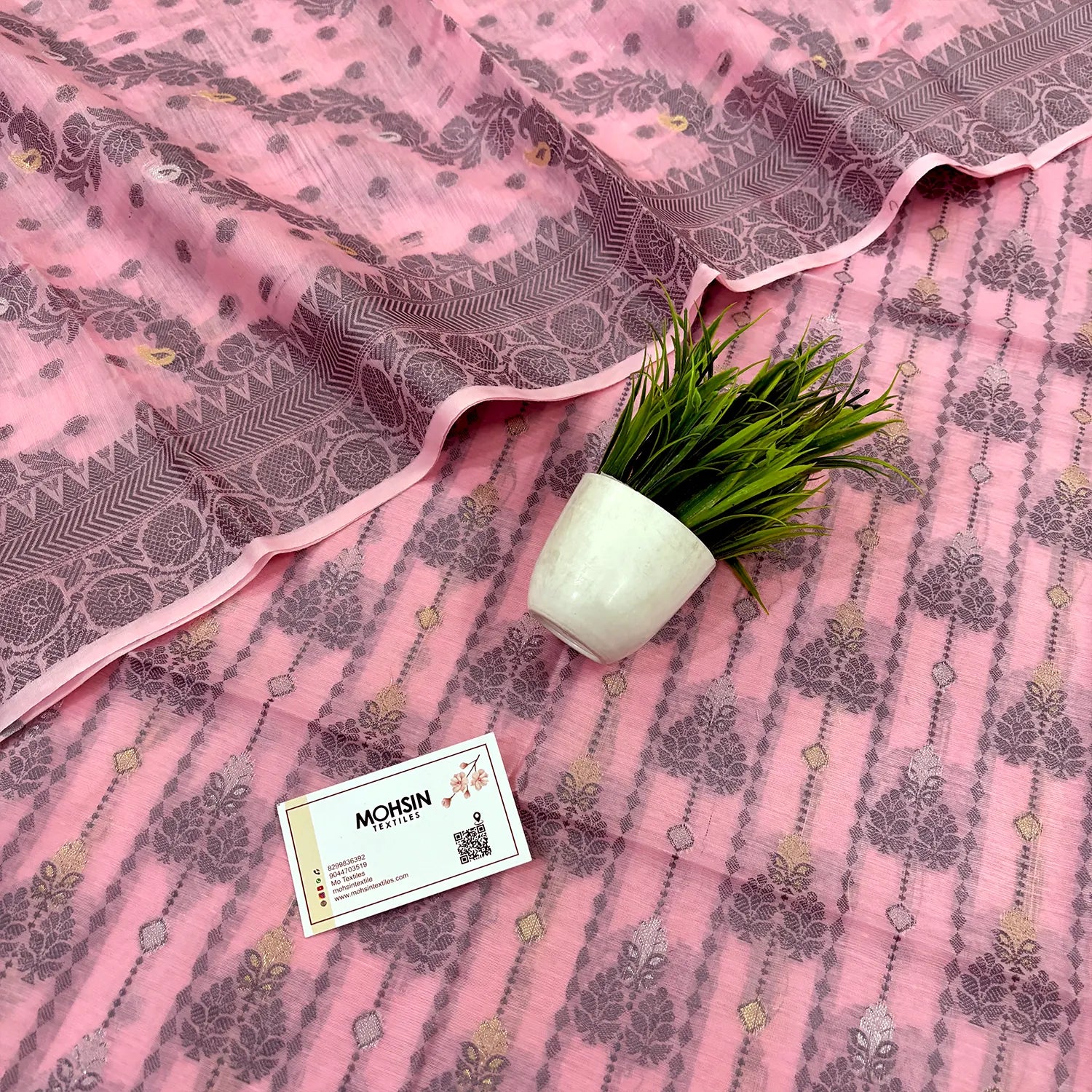 Pink Resham Zari Banarasi Silk Suit