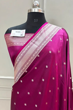 Purple Wazir Buti Katan Silk Banarasi Saree