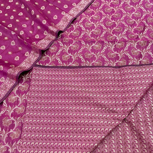Magenta Surahi Jaal Cotton Silk Banarasi Suit