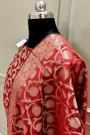 Maroon Crush Kalgha Jaal Banarasi Silk Suit