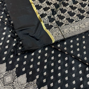 Black Golden Zari Banarasi Silk Suit