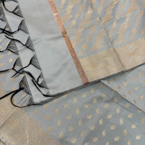 Grey Sunehri Pankh Satin Silk Banarasi Suit
