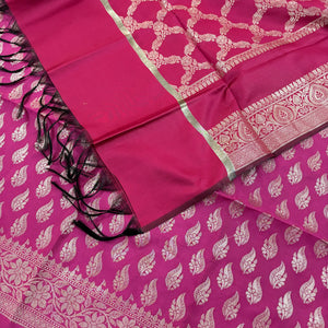 Pink Agnipath Buti Satin Silk Banarasi Suit