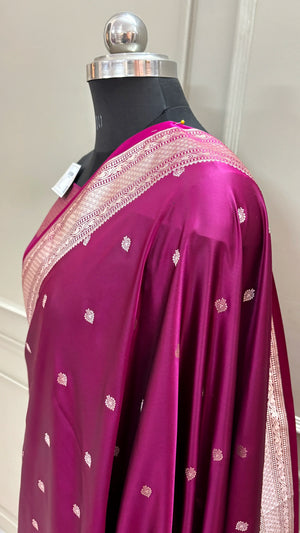 Purple Wazir Buti Katan Silk Banarasi Saree