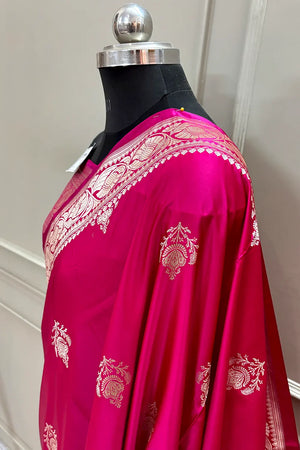 Rani Pink Kohinoor Buti Katan Silk Banarasi Saree