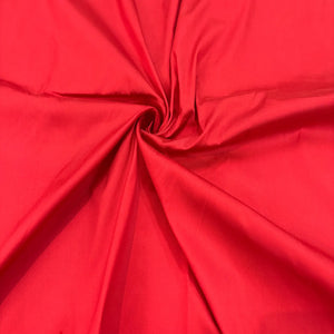 Red Plain Satin Silk Fabric