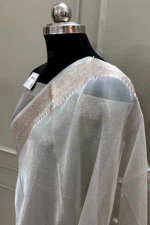 Silver Golden Zari Tissue Silk Banarasi Saree