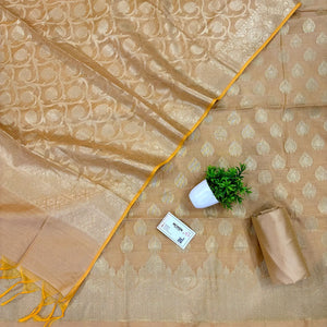 Beige Uggi Dhan Buti Banarasi Silk Suit