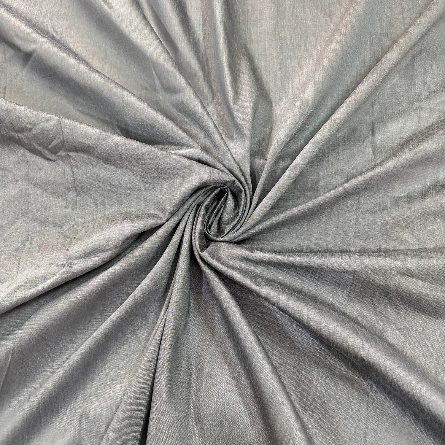 Grey Plain Cotton Silk Fabric