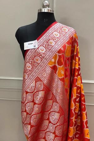Maroon Ghulam Buti Katan Silk Banarasi Saree