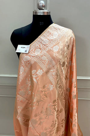 Orange Kesari Jaal Katan Silk Banarasi Saree
