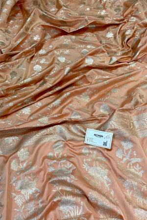 Orange Kesari Jaal Katan Silk Banarasi Saree