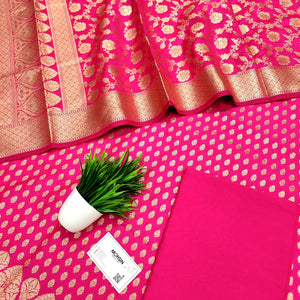 Pink Kalli Buti Katan Silk Banarasi Suit