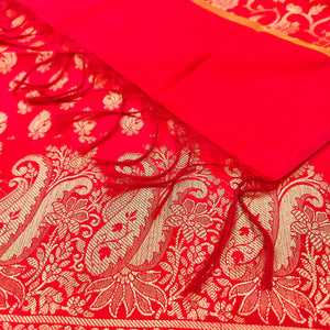 Red Holika Satin Silk Banarasi Suit