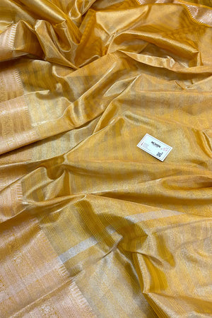 Yellow Golden Zari Tissue Silk Banarasi Saree
