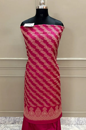 Pink Crush Laheriya Banarasi Silk Suit