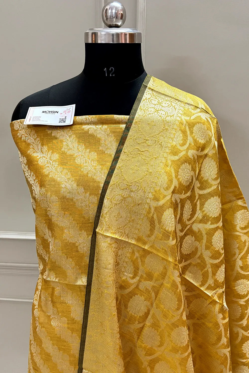 Yellow Mustard Kalgha Laheriya Banarasi Silk Suit