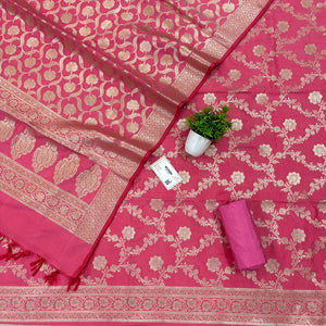 Peach Kashmiri Jaal Katan Silk Banarasi Suit