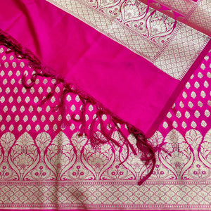 Pink Kalli Buti Katan Silk Banarasi Suit