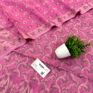Pink Surahi Jaal Cotton Silk Banarasi Suit