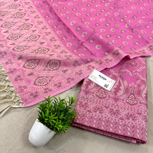 Pink Surahi Jaal Cotton Silk Banarasi Suit