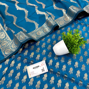 Firozi Rocket Buti Satin Silk Banarasi Suit