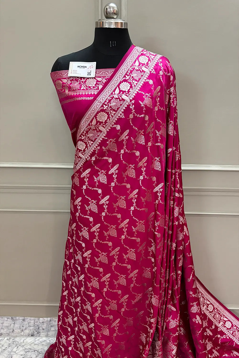 Pink Masakali Katan Silk Banarasi Saree