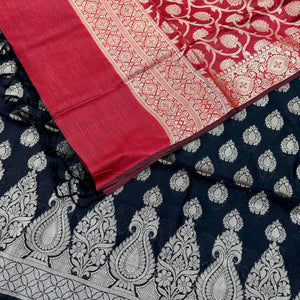 Black and Red Kalgha Buti Banarasi Silk Suit