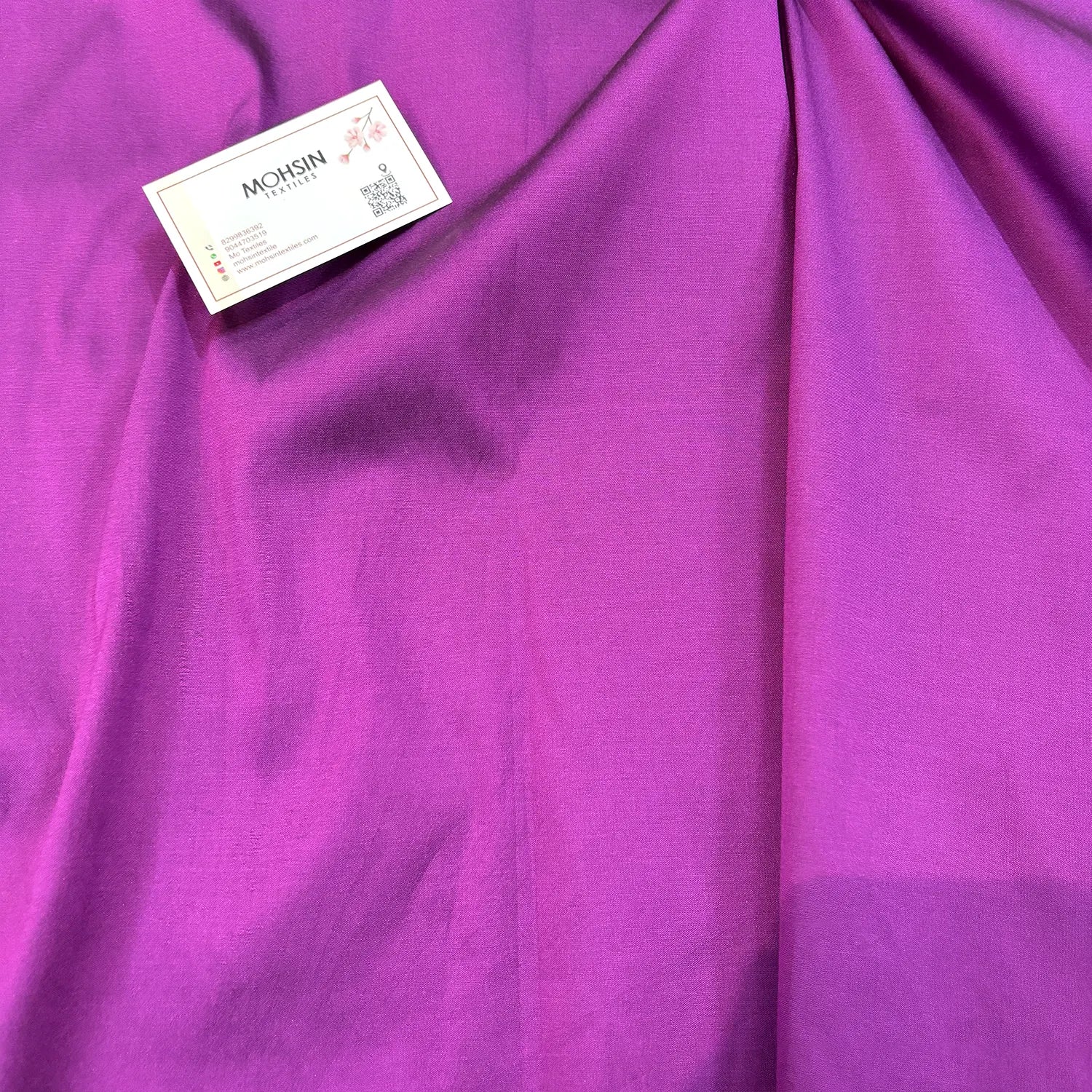 Magenta Plain Satin Silk Fabric