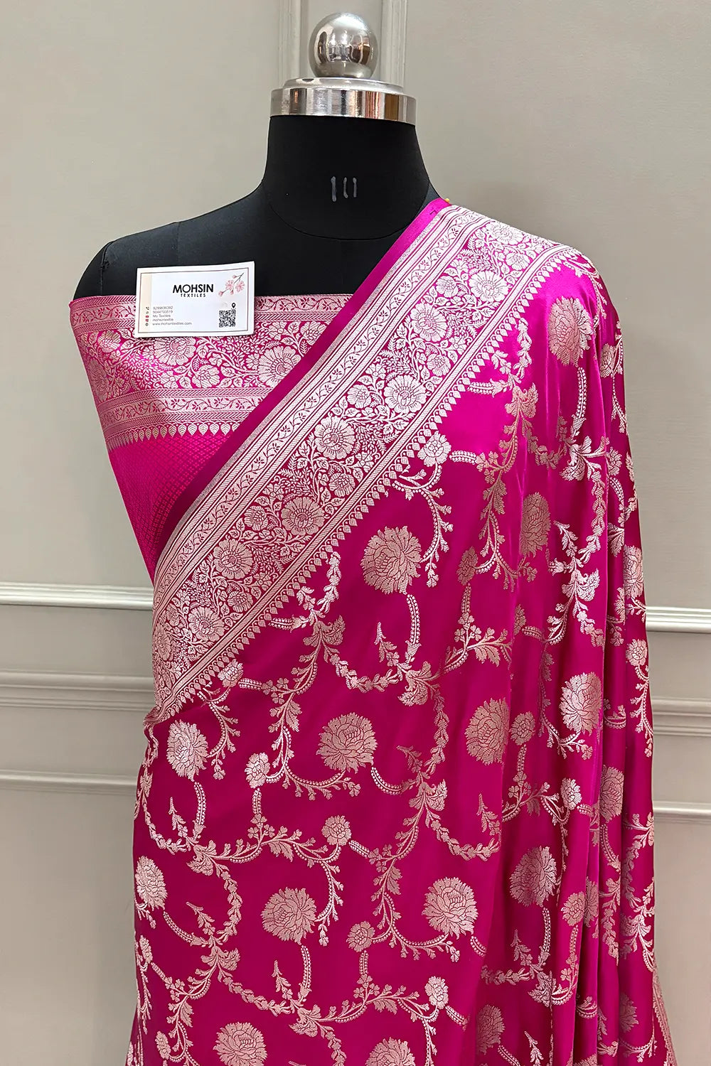 Pink Laabela Jaal Katan Silk Banarasi Saree