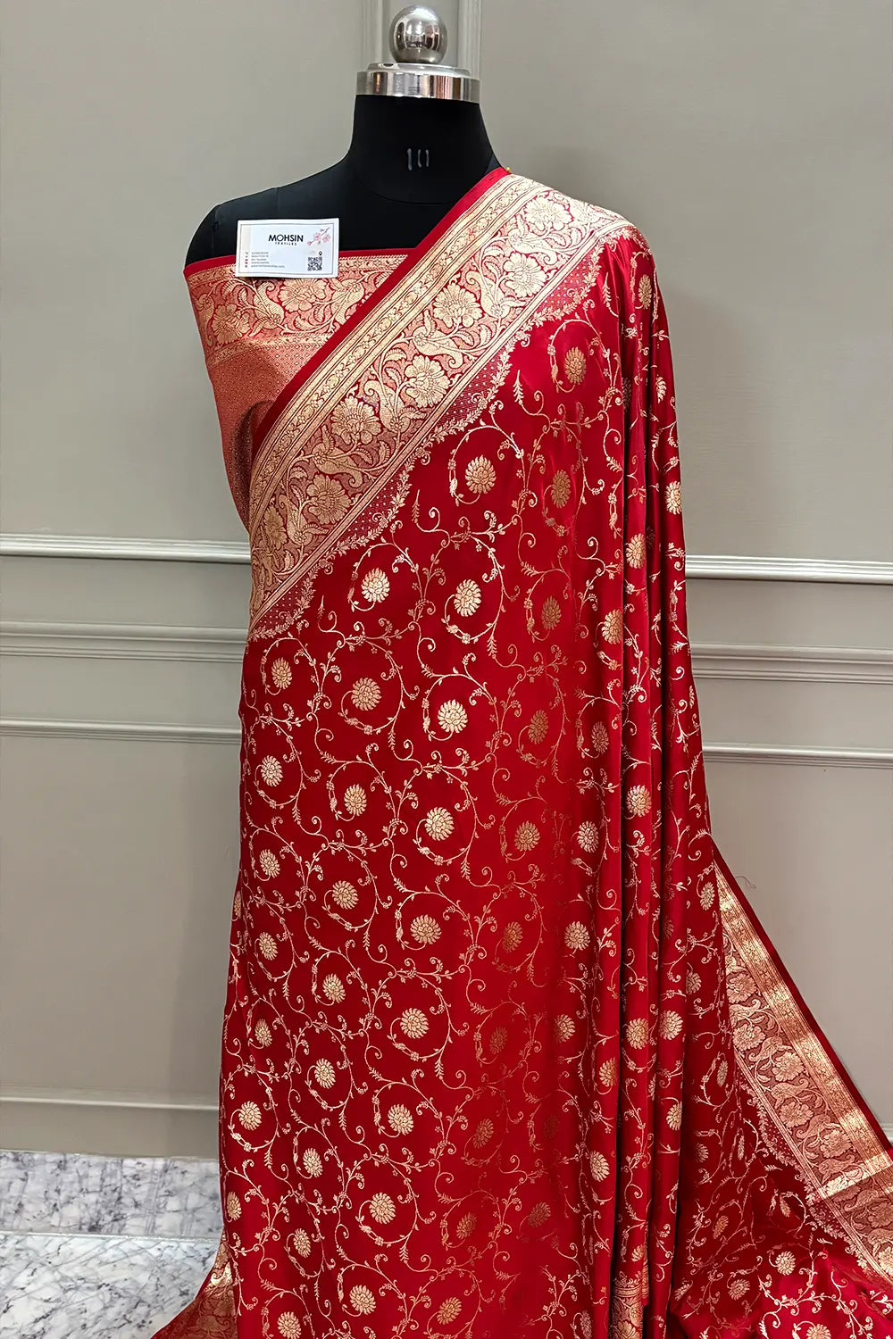 Red Murerwa Daal Katan Silk Banarasi Saree