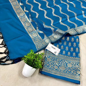 Firozi Rocket Buti Satin Silk Banarasi Suit