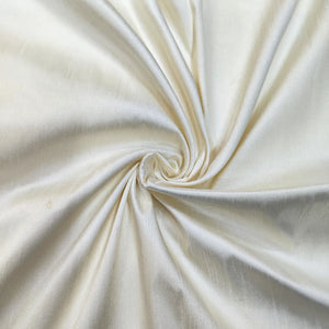 Cream Plain Lilen Silk Banarasi Fabric
