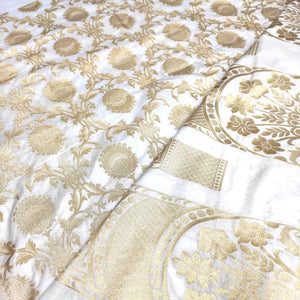 White Dyeable 24 Kalli Katan Silk Pure Banarasi Handloom Lahenga