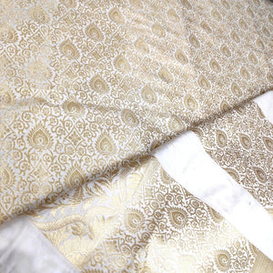 Dyeable 24 Kalli Pure Katan Silk Banarasi Handloom Lahenga White