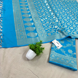 Firozi Kashmiri Jaal Katan Silk Banarasi Suit