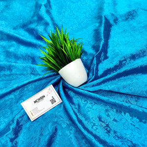 Firozi Tanchoi Satin Silk Banarasi Fabric