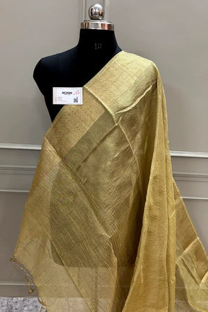 Gold Golden Zari Tissue Silk Banarasi Saree