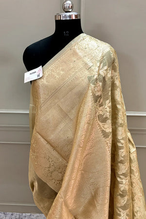 Gold Zari Tissue Silk Banarasi Saree