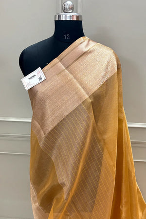 Mustard Golden Zari Tissue Silk Banarasi Saree