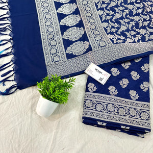 Navy Blue Shringar Katan Silk Banarasi Suit