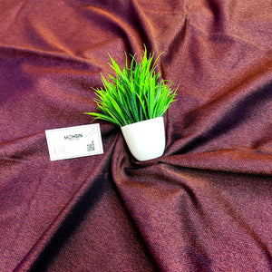 Purple Rust Cotton Silk Banarasi Fabric