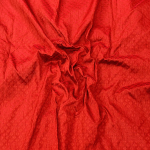 Red Brocade Cotton Silk Banarasi Fabric