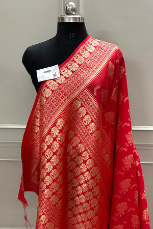 Red Resham Zari Silky Banarasi Saree