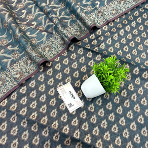 Teal Agni Buti Cotton Silk Banarasi Suit