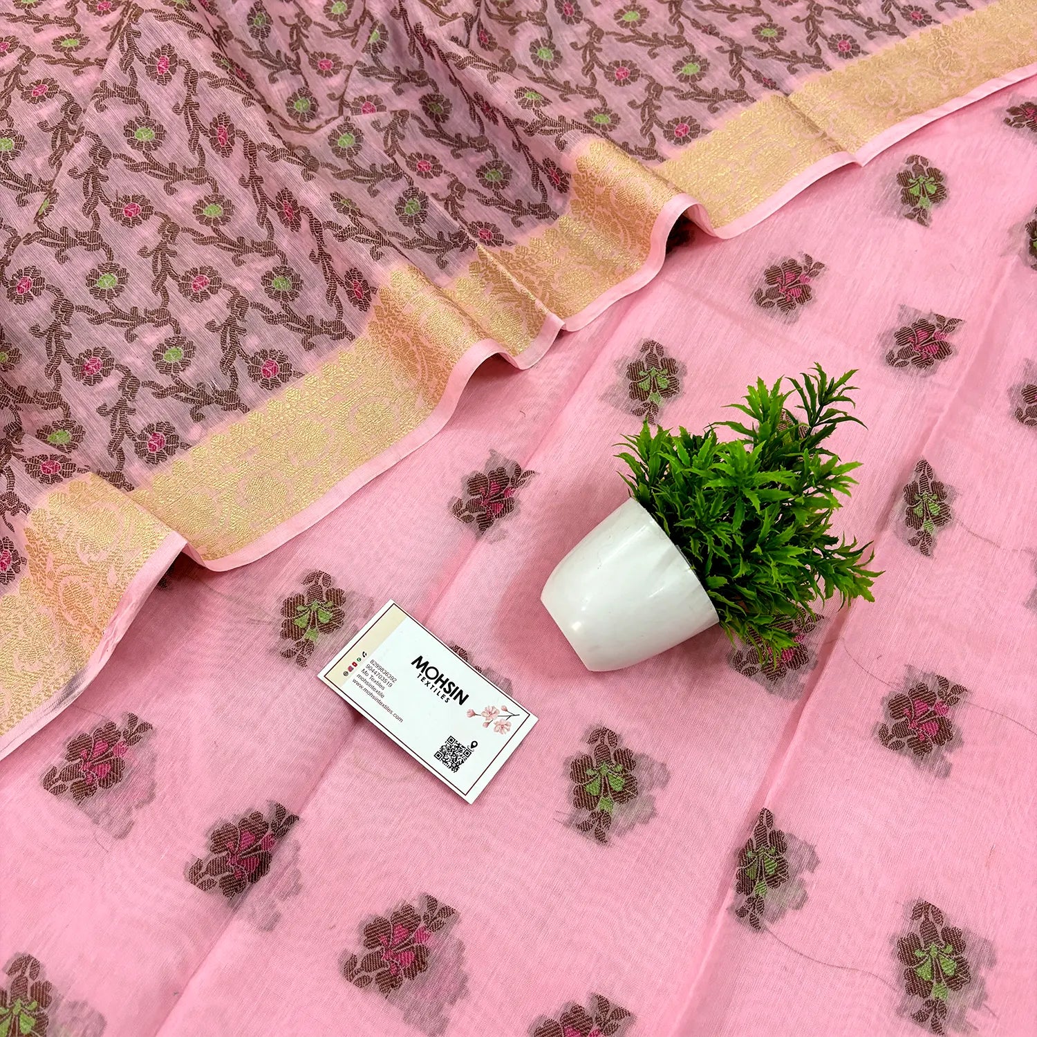 Baby Pink Meenakari Banarasi Silk Suit